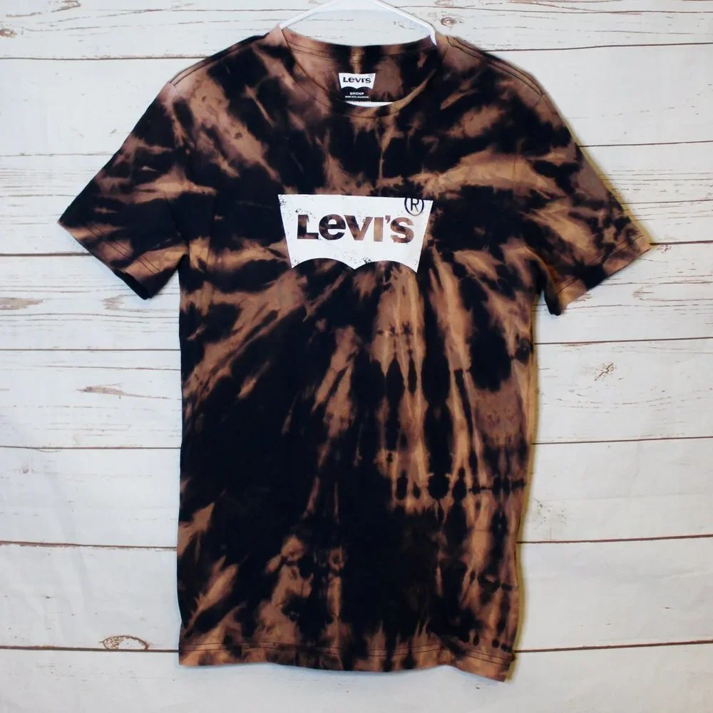 Levi’s Tie Dye Logo Upcycled‎ Custom T-Shirt Small